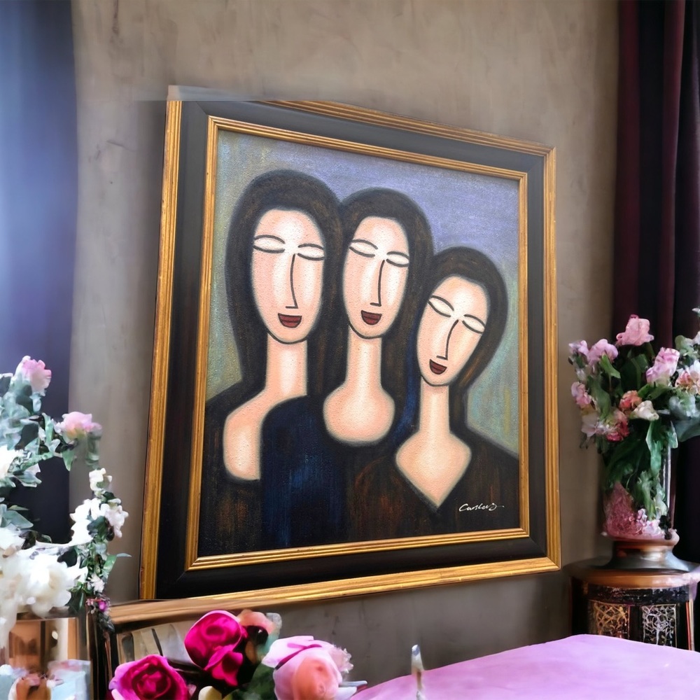 3 sisters  Modigliani repro oil painting Canvas - Picture 2 of 3